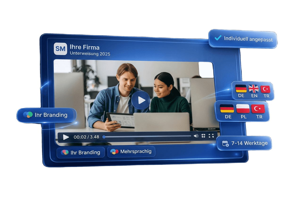Individualisierte Unterweisung mit Ihrem Logo und Branding